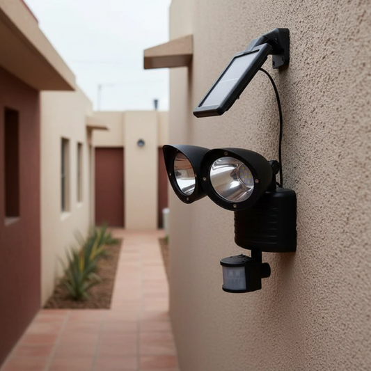 Luz de Seguridad Doble Cabezal con Sensor