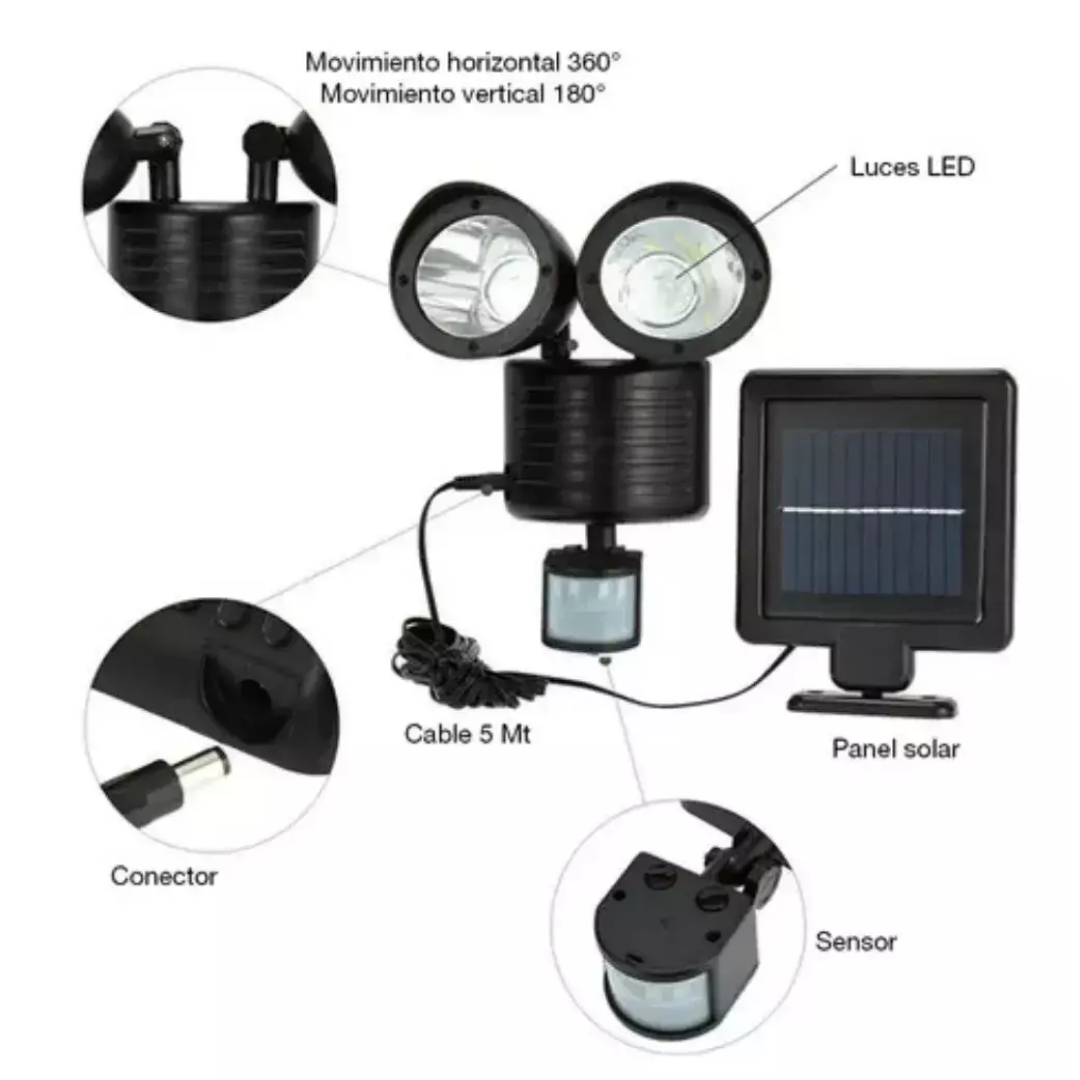 Luz de Seguridad Doble Cabezal con Sensor - imagen 2