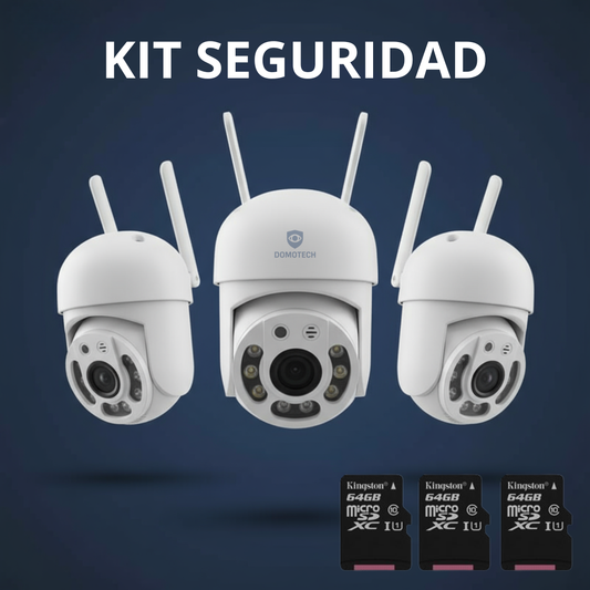 Kit Seguridad 3x2 — Cámara Domo 360° + Memoria SD